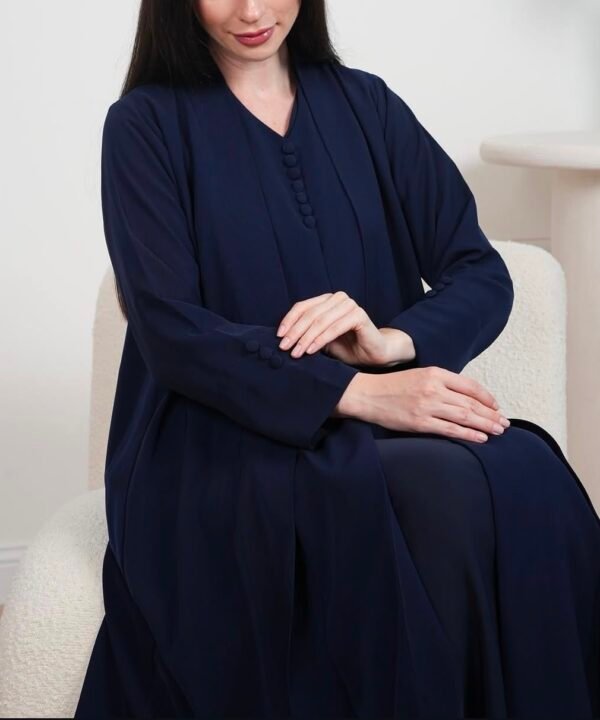 Alternative view of PLEATED BUTTON ABAYA