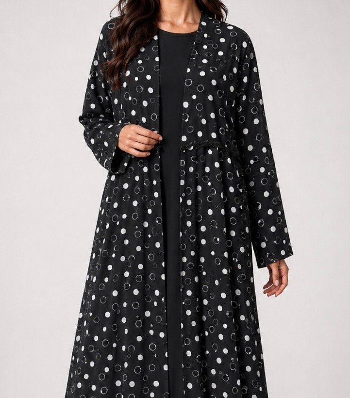 POLKA BEADED ABAYA - Image 2