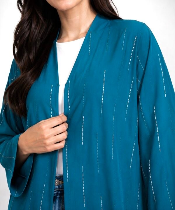 Alternative view of TEAL LINE ABAYA
