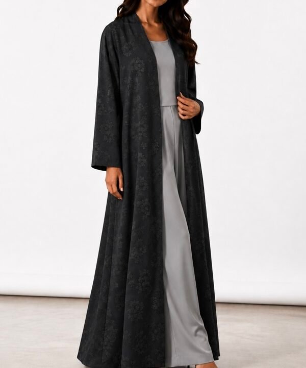 Alternative view of MIDNIGHT JACQUARD ABAYA